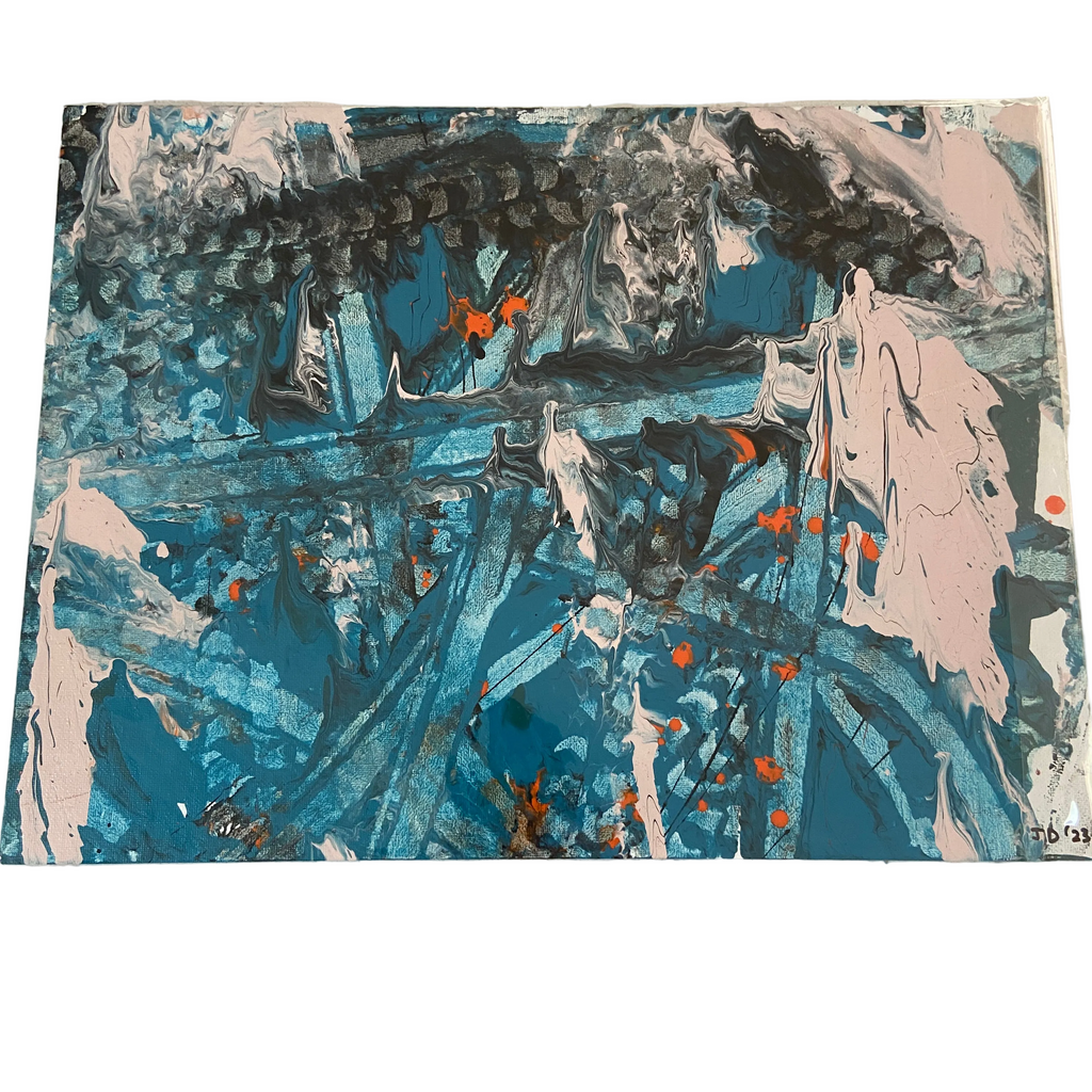 Red spotted purple #3 - original abstract painting by Jonah Dillon