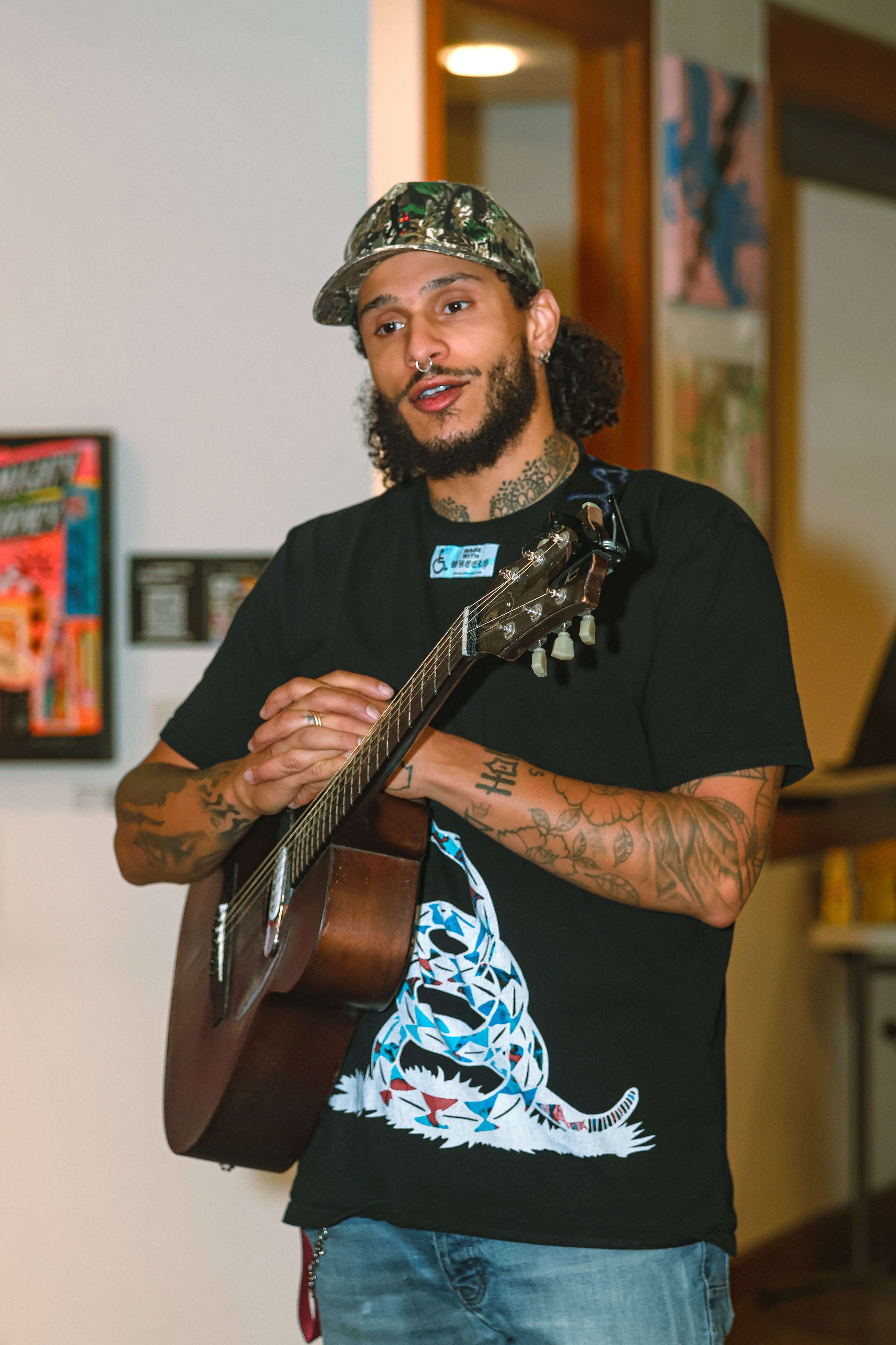 Tread lightly snake T-shirt(black) image 6