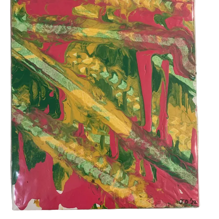 Fuchsia fountain - original abstract painting by Jonah Dillon