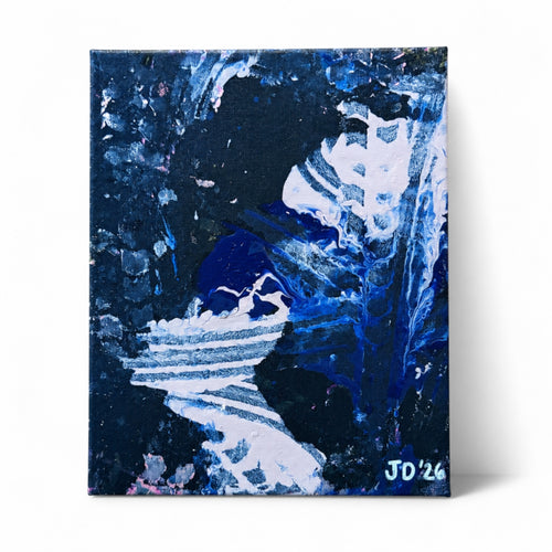 Ash And azure - original abstract painting by Jonah Dillon