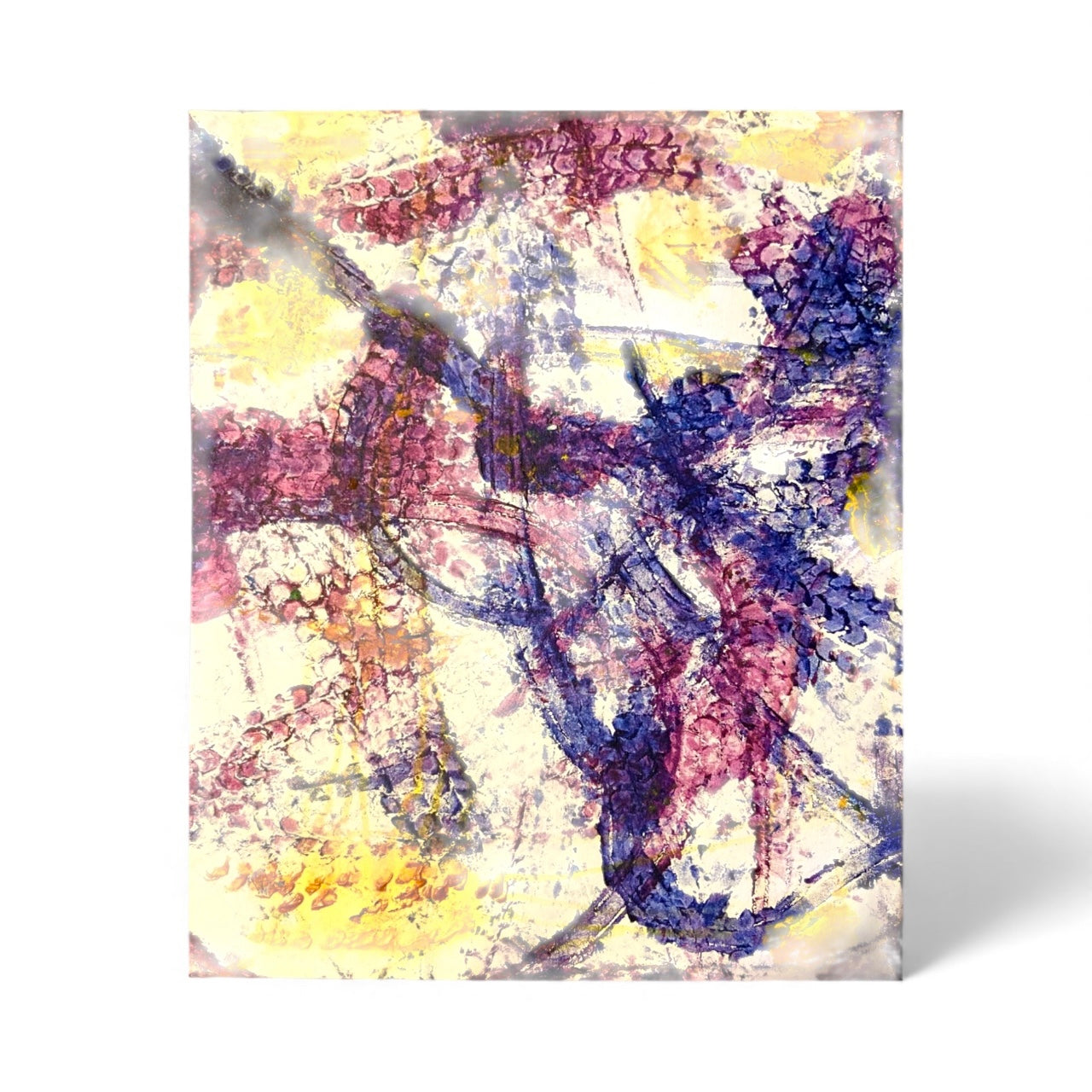 Trails of purple and yellow